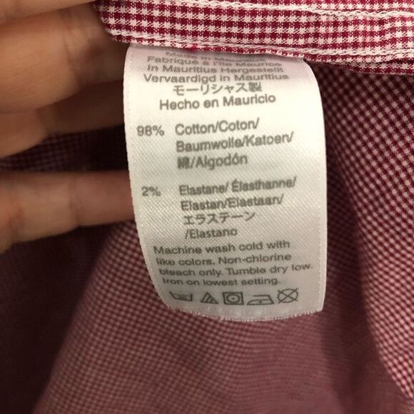 J. Crew Slim Flex Size Large (L) Red and White Check - Picture 5 of 5